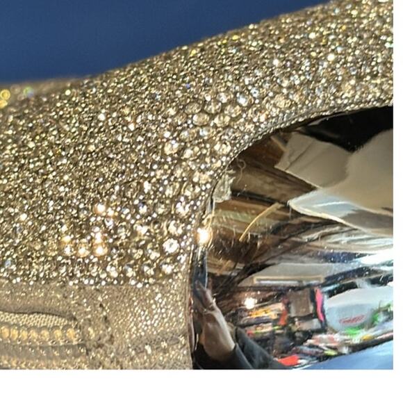 Steve Madden Callen Silver Rhinestone Ankle Pointed Toe 4.35" Mirror Heel 8 Boot - Picture 9 of 15